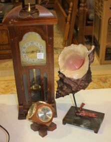 Electric Clock, Mounted Sea Shell, and Barometer Electric Clock 7