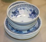 Eight Blue and White Porcelain Bowls Bowls