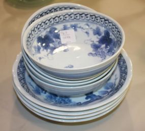 Eight Blue and White Porcelain Bowls Bowls