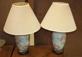 Pair of Porcelain Oriental Style Lamps 29