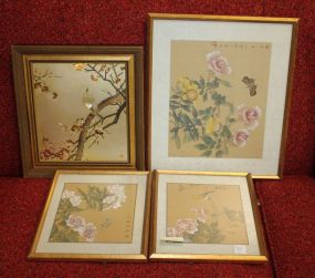 Three Handpainted Oriental Pictures and One Foil Picture, Foil, and One Picture Three Handpainted Oriental Pictures and One Foil Picture 2-10