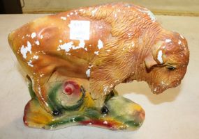 Buffalo Plaster Painted Statue 9