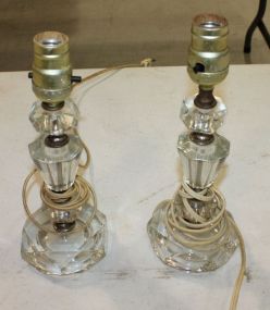 Pair 1940's Glass Lamps 1940's Pair Glass Lamps
