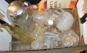 Lot of Glass including shaker, small pitcher, small dishes, yellow glass sugar