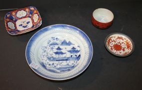 Blue and White Oriental Bowl (chip) three oriental small 3