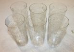 Set of 6 Etched Juice Glasses Set of 6 Etched Juice Glasses