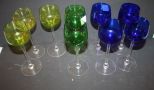 12 Glasses, 9 Different in Various Colors 12 Glasses, 9 Different in Various Colors