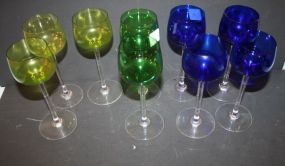 12 Glasses, 9 Different in Various Colors 12 Glasses, 9 Different in Various Colors