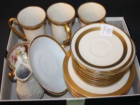 Flintridge Saucers, three small mugs, 8 Lenox bread and butters, cup and saucer, parion 4