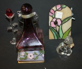 Glass Dog, bud vase, stain glass 4