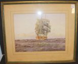 FS & Co Print FS & Co Print of Ship signed lower right