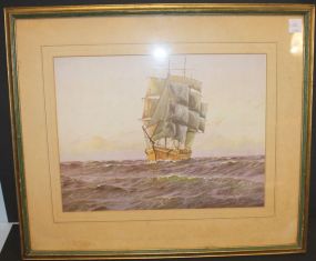 FS & Co Print FS & Co Print of Ship signed lower right