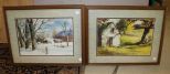 Two Farm Scene Prints signed Runulph Bye 26