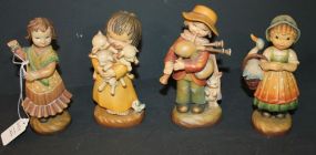 Group of Four Wood Carved Anri Figurines 6