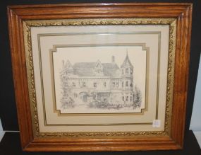 Print of Old House Print of Old house signed Beth McAninch (Oklahoma artist) in Great old Frame. 21