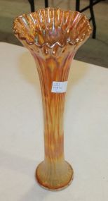 Tall Marigold Carnival Glass Vase 15