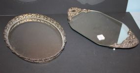 Two Vintage Mirror Plateaus Two Vintage Mirror Plateaus