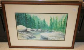 Watercolor of Stream Watercolor of Stream signed Pryse '91 24