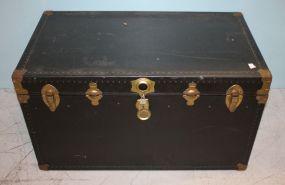 Black Faux Leather Trunk 40