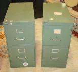 Two Metal Two Drawer Filing Cabinets 14