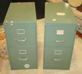 Two Metal Two Drawer Filing Cabinets 14