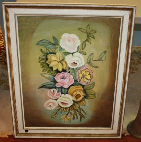 Oil Painting of Flowers signed F. Brooks Oil Painting of Flowers signed F. Brooks.
