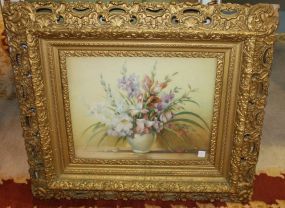 1950's Print of Flowers signed Gustave Wiegand in Gold Frame 33