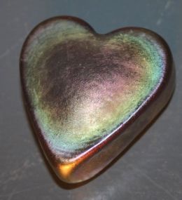 Signed Art Glass Heart Signed Rhag art glass heart, 2