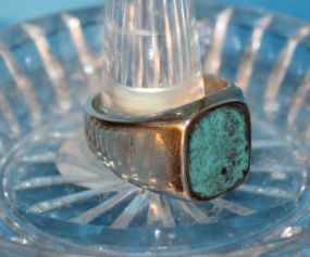 Mans Turquoise and Sterling Ring Mans sterling and turquoise ring