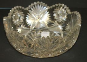 Cut Glass Bowl Brilliant cut glass bowl (some chips on rim) 9