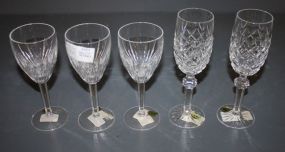 Five Waterford Glasses Three carina claret 7