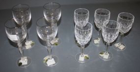 Nine Waterford Glass Stemware Set of five Kildre Claret Glasses 6