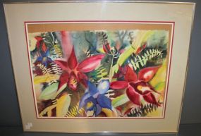 Luis Diaz Watercolor (Luis Diaz, Costa Rica) Diaz is a Jackson artist famous for his tropical settings. This is a watercolor, signed L. Diaz, 38