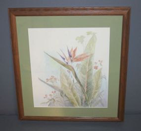 Limited Edition Print of Wild Flowers Mary Vincent Bertrand limited edition print of wild flowers, 94/1800 signed lower left.