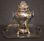 United Metal Company Coffee Pot and Tray Pot and Tray
