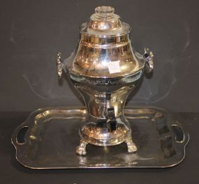 United Metal Company Coffee Pot and Tray Pot and Tray