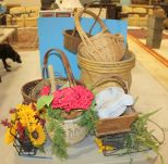 Various Baskets and Flowers Baskets and flowers