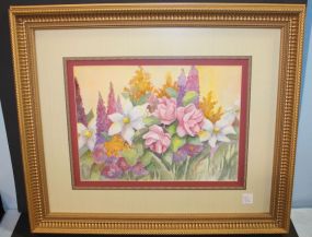 Watercolor of Flowers Signed Ann Montgomery 25