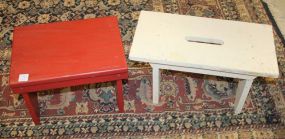 Two Wood Painted Step Stools 17