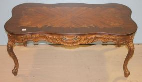 Walnut French Coffee Table inlaid top, 38