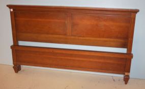 Walnut Full Size Bed has no rails; 33 1/2