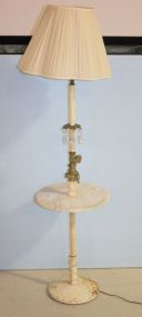 Metal and Marble Floor Lamp has cupid in center pole; 59