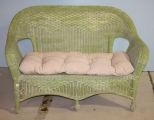 Green Wicker Settee 52