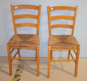 Pair of Ladder Back Rush Seat Chairs Pair of Ladder Back Rush Seat Chairs