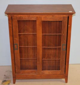 Small Sliding Door Cabinet has two shelves; 26