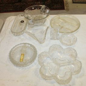 Group of Glass Bowls, Tray, Candleholder Group of Glass Bowls, Tray, Candleholder