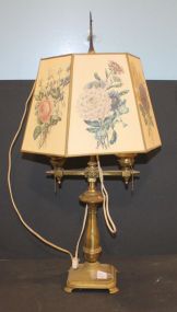 Brass Lamp with Paper Flower Shade 29
