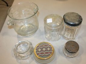 Glass Covered Jar and Humidor humidor has sterling lid