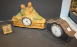 Three Clocks German ceramic with figures 12