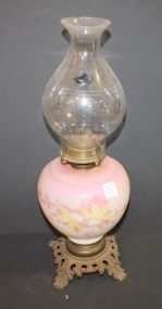 Porcelain and Brass Oil Lamp porcelain and brass oil lamp